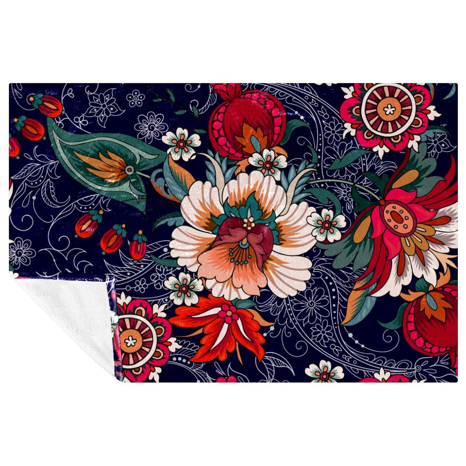 Couverture chaude imprimé floral anti-froid pour canapé et lit 150x100
