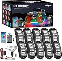 Vista 16 de Nilight Kit de Luces LED RGB Rock Lights de 8 Pods Underglow Neón Multicolor con Control de Aplicación Bluetooth Modo Música IP68 Exterior