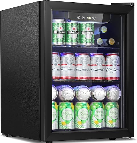Miniatura 1 de Antarctic Star Refrigerador de bebidas de 1.7 pies cúbicos pequeño mini refrigerador 68 latas, con puerta de vidrio, refrigerador pequeño