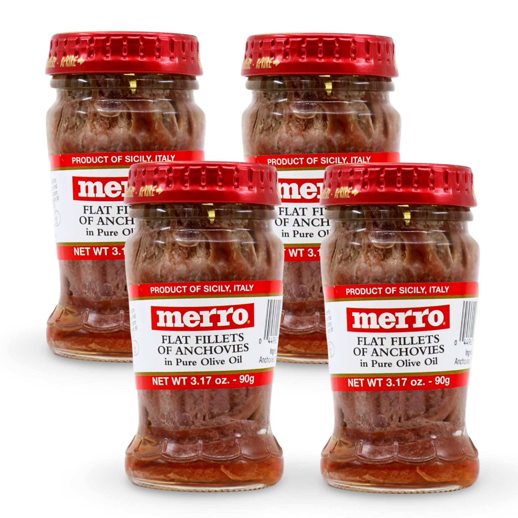 Merro Flat Fillets of Anchovies 90g - 4 Pack