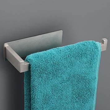 Hand Towel Holder, Strong Self Adhesive Hand Towel Ring, Thicken SUS304 Stainless Steel Hand Towel Bar/Rack, No Drilling Modern Hand Towel Hanger Brushed Nickel, 9 in
