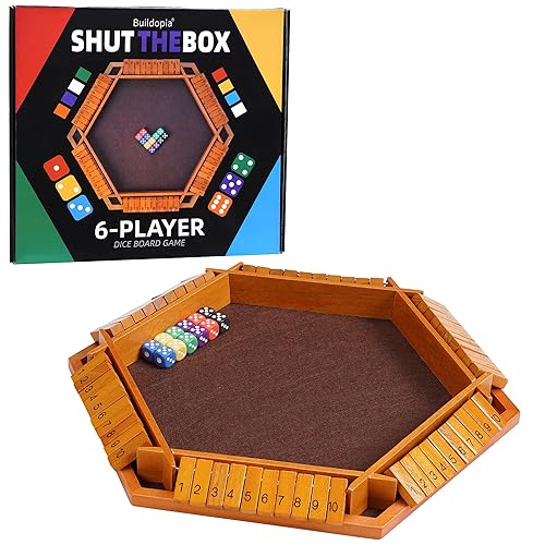 Shut the Box Dice Game - Classic Wooden Family Board