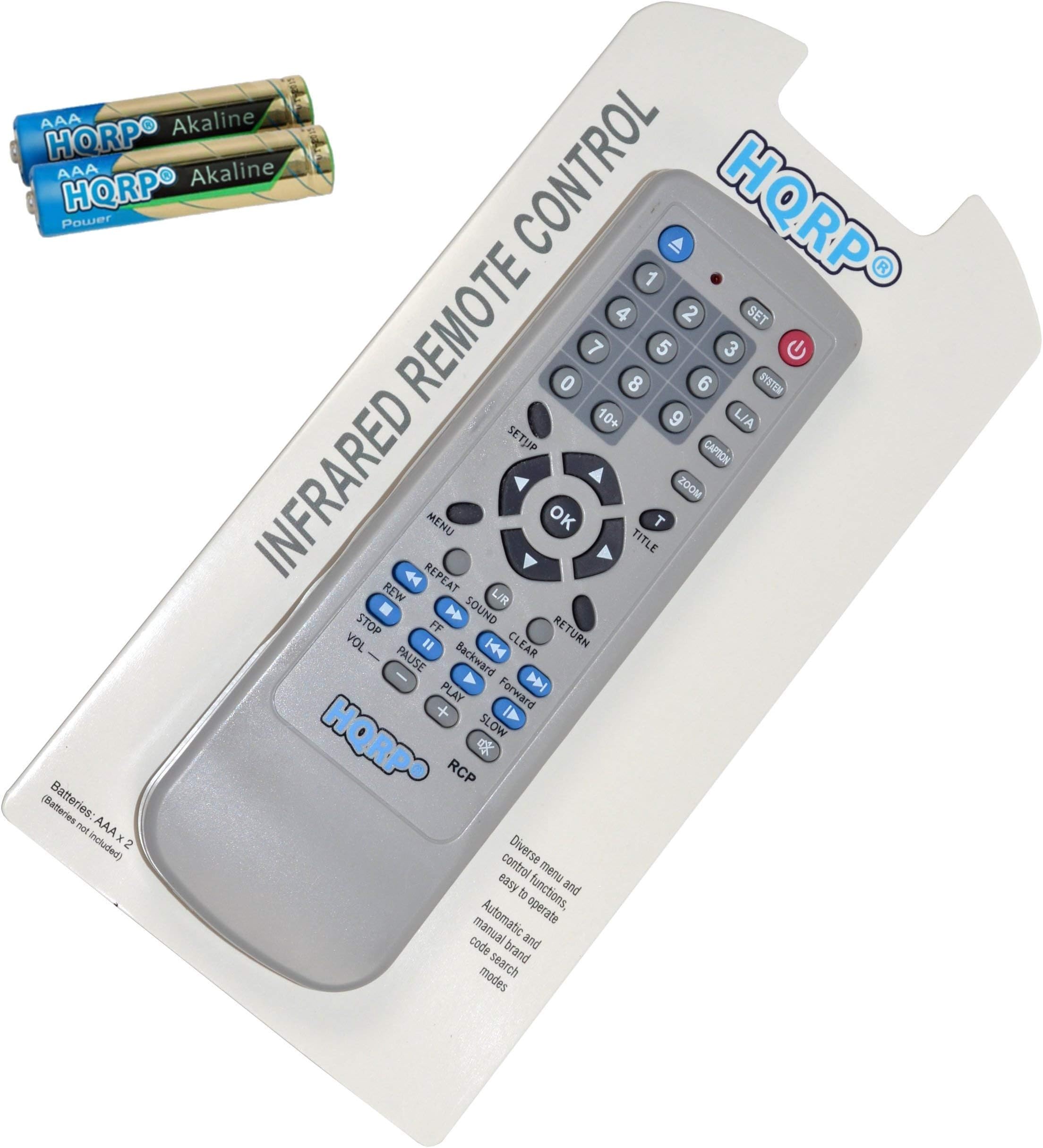 HQRP Remote Control Compatible with Sony DVP-NS41P DVP-NS425P DVP-NS45P DVP-NS47P DVP-NS500V DVP-NS50P Blu-ray Disc DVD Player