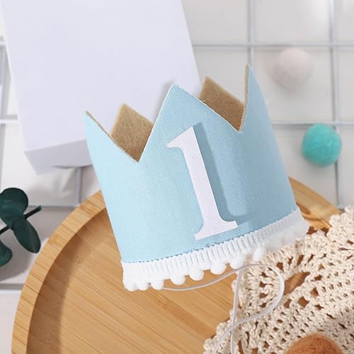 Miniatura 8 de WAOUH Corona de primer cumpleaños para decoración de fiesta, sombrero de primer cumpleaños para bebés niños o niñas, baby showers, accesorios de