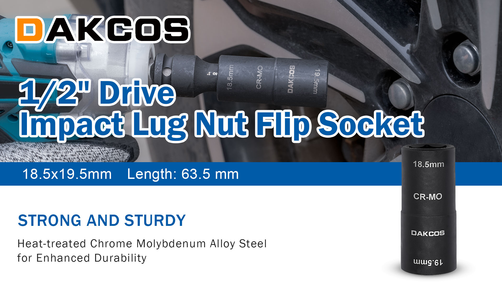 Lot De 3 Clés à Percussion 18,5 Mm 19,5 Mm - Rallonge De 7,6