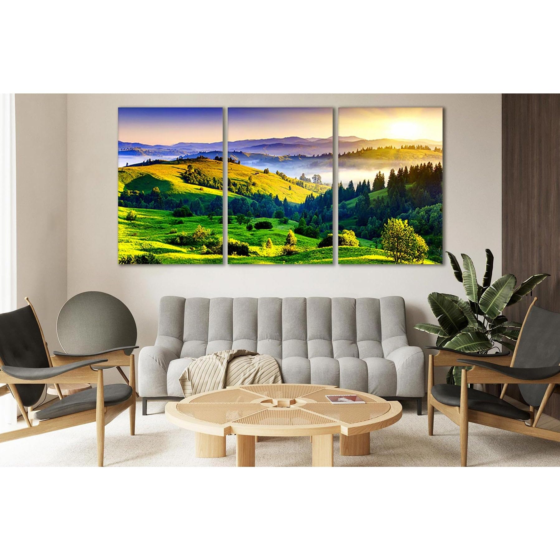 Cuadro en lienzo de 3 paneles para decorar dormitorios de estilo nordico 4