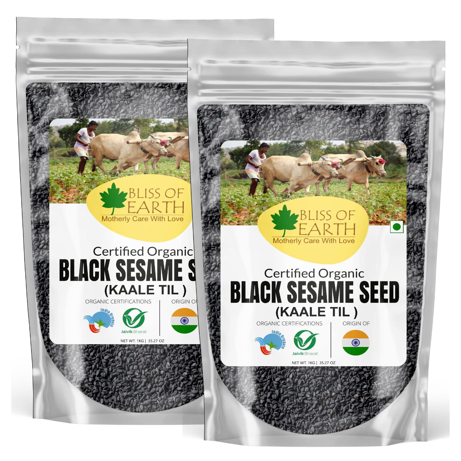 Bliss of Earth 2x1kg unhulled Black Sesame Seeds, Kaale Til, Fresh & Organic Fully Fiber Rich Great for Cooking & Baking (B0C341DL17) Amazon Price History, Amazon Price Tracker