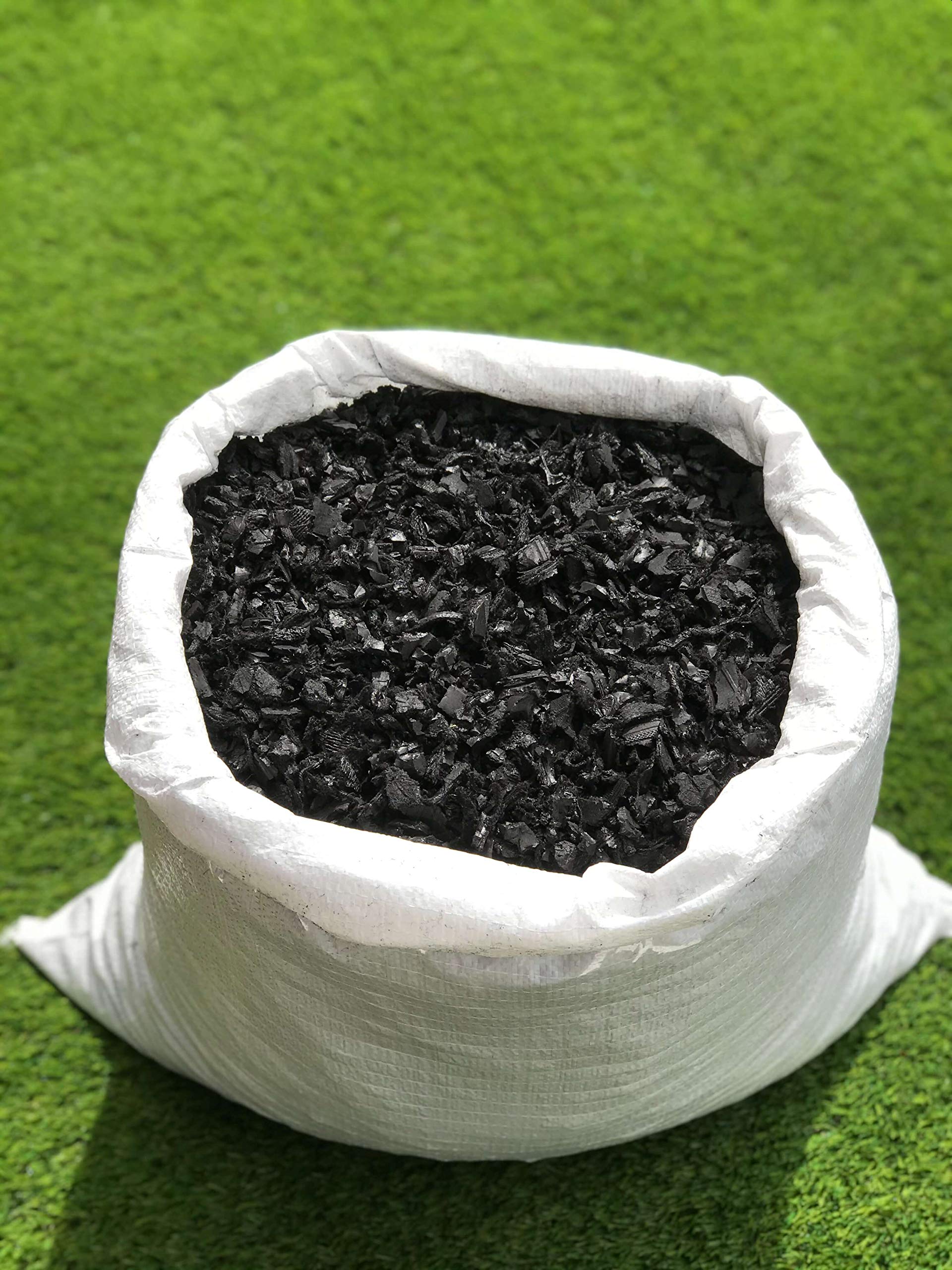 Black Rubber Safety Play Bark Mulch Chippings 20KG (50L) / Bag - 1 Sq Meter coverage