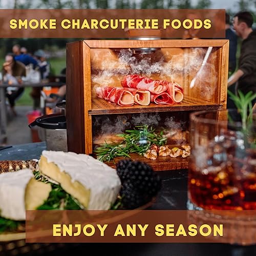 Miniatura 5 de Bon Apperoo Caja de ahumador culinario con antorcha  Infusor portátil de alimentos fríos y cócteles  Kit de ahumado de whisky para interiores