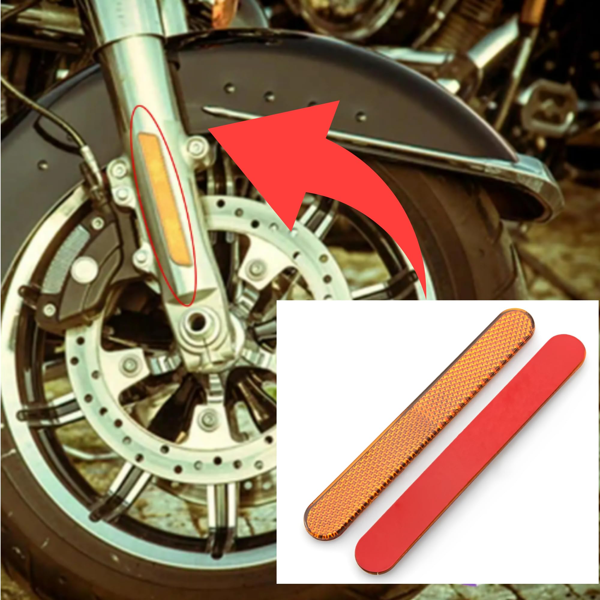 Amazon | 2個セット バイク用 リフレクター 反射板 赤色 角丸厚さ 