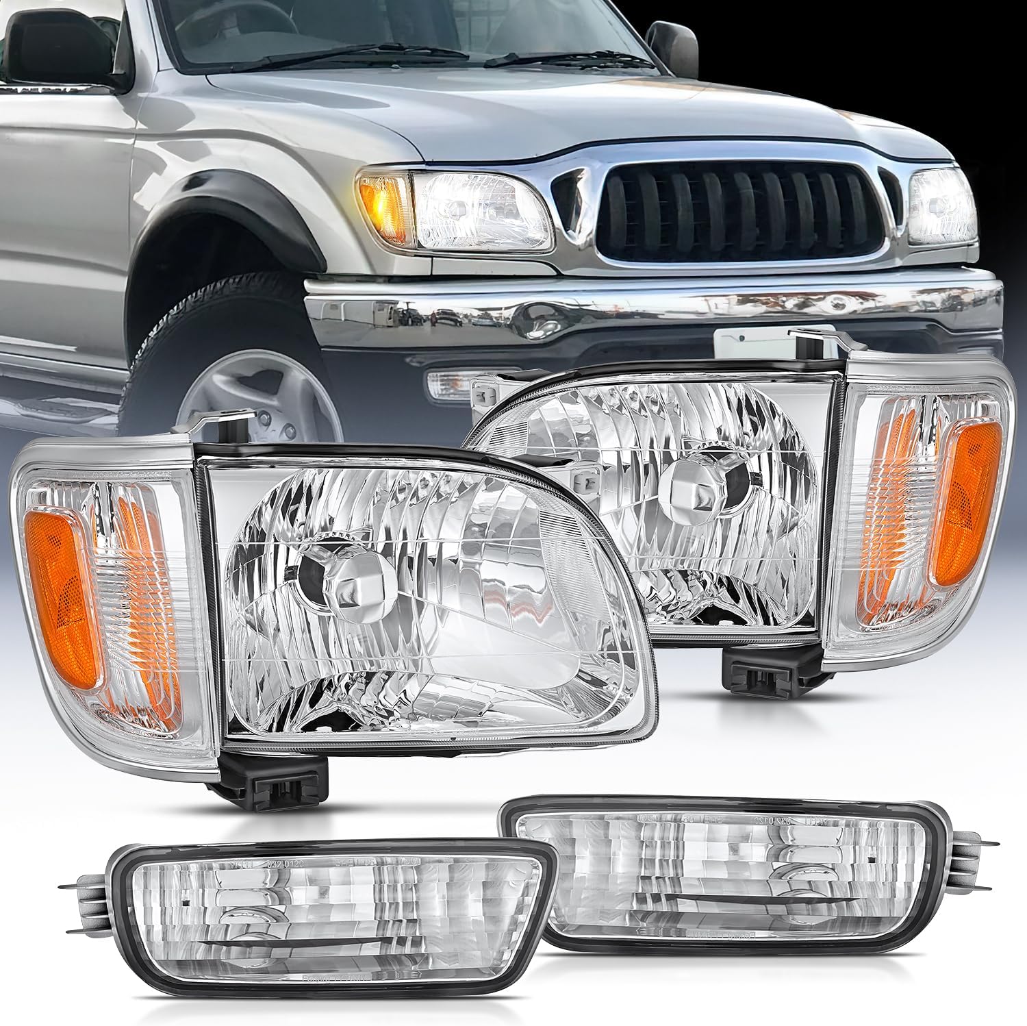 Amazon.com: For Toyota Tacoma Headlights Lamps Set 2001 2002 2003 2004 ...