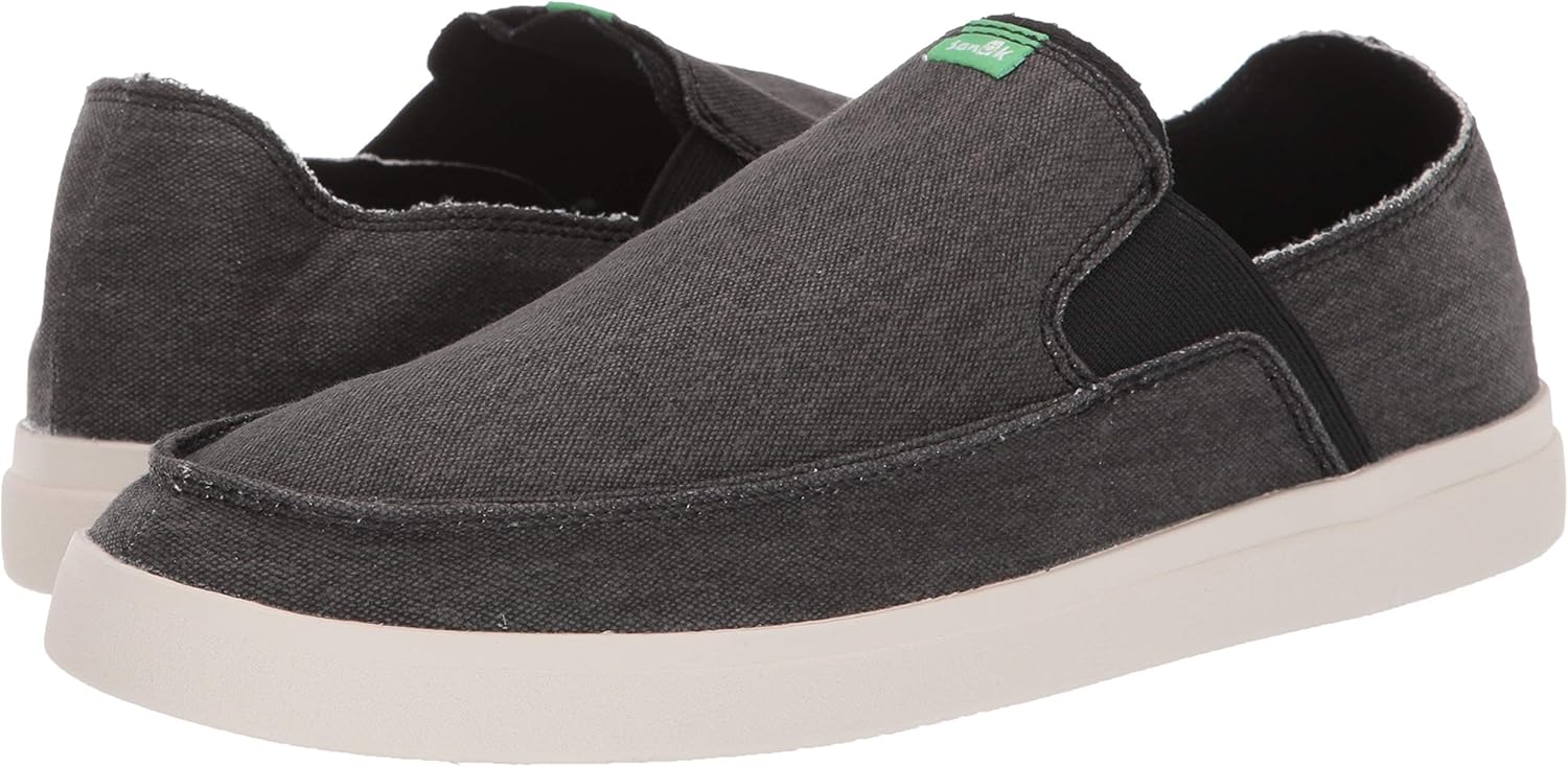 Sanuk Pick Pocket Slip-On Sneaker 07 M US Black/Natural