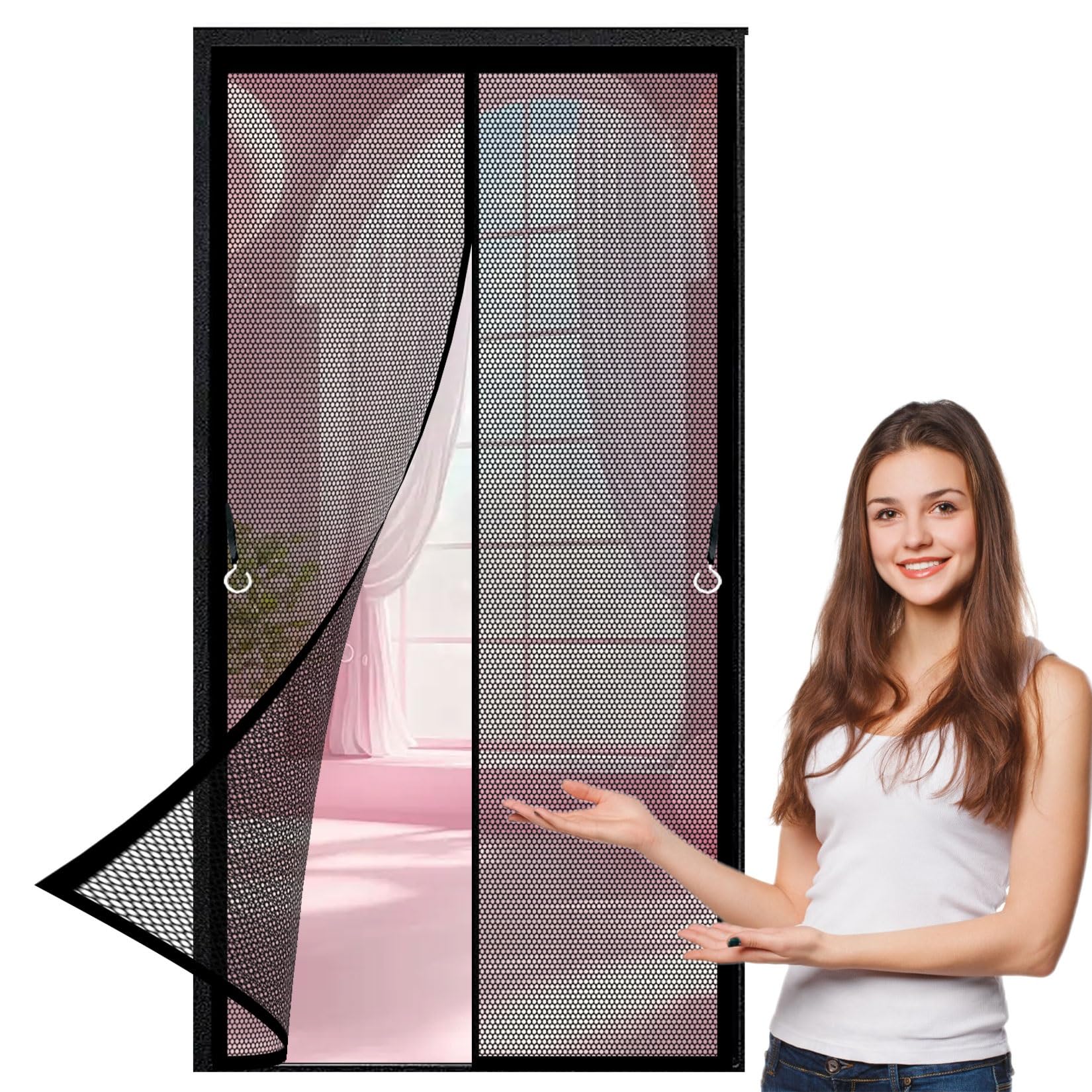 Moustiquaire porte fenetre magnétique 125 x 288 cm noir
