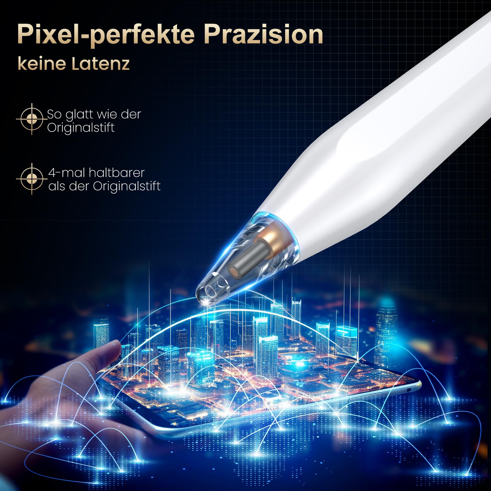 BAZO Rysik do iPada Apple - 2018-2024 Pencil 2. generacji z wydajnością szybkiego ładowania Palm Rejection i czułością na nachylenie Stylus do iPad Pro 13''/12,9''/11''/ iPad 6-10.Gen/Mini 5/6.Gen/Air