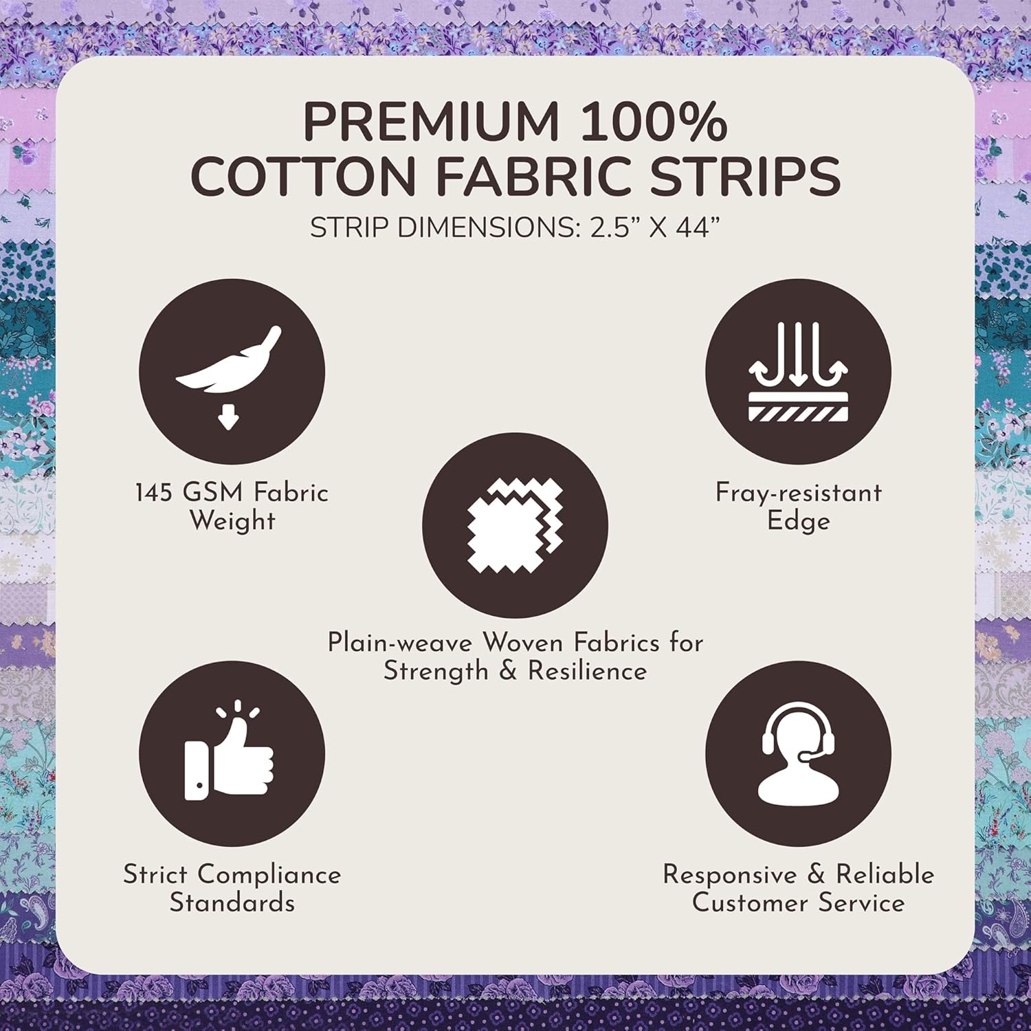 Tinyspool & Co. Jelly Roll Fabric Strips for Quilting, Crafting, and Sewing, 40 Strip Assorted Bundle, Soft Cotton for Blanket, Rug, Upholstery, Home Decor, and Purse Making, Merry Mermaid