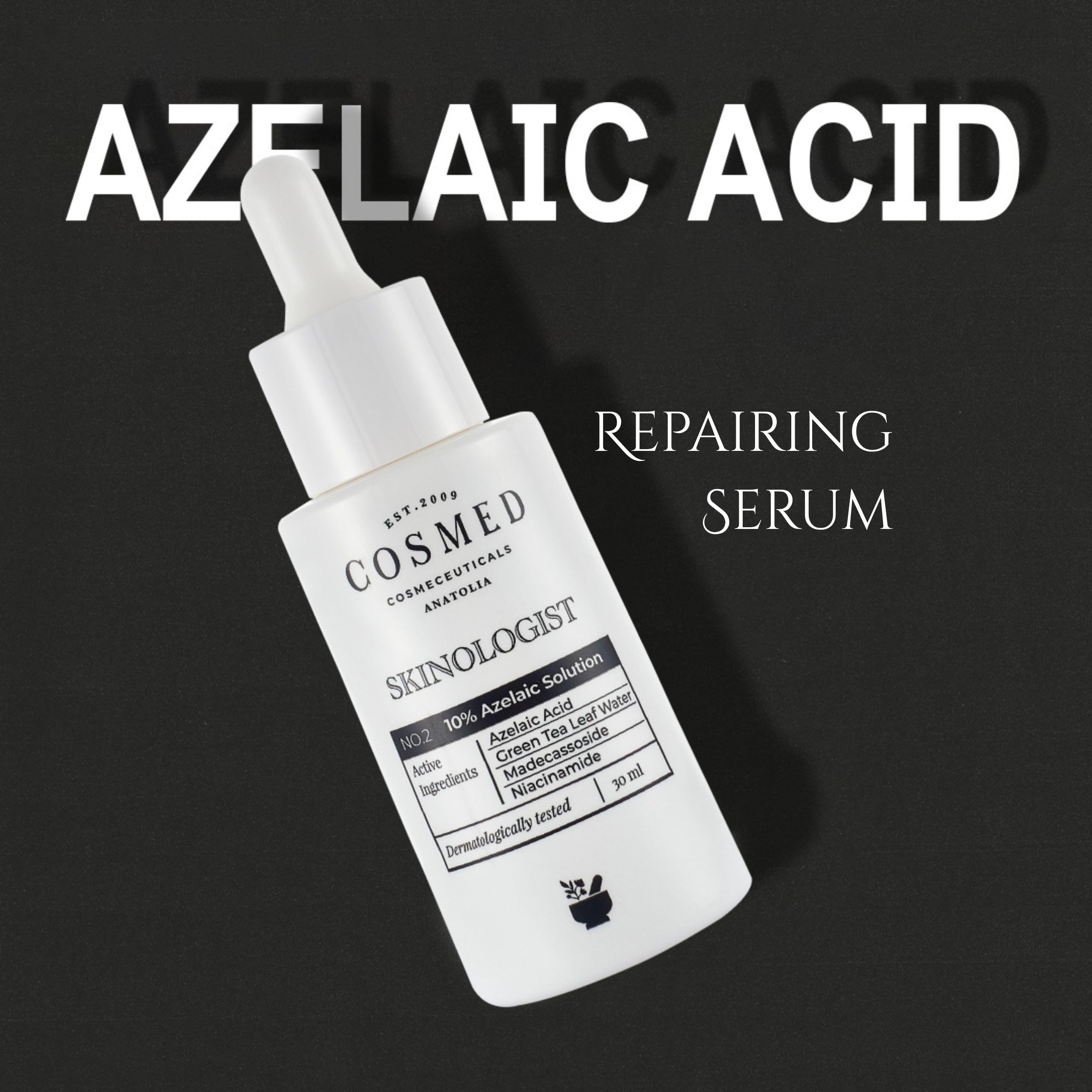 Cosmed Azelaik Asit ve Yeşil Çay İçeren Leke Karşıtı Serum - 10% Azelaic Solution - 30 ml