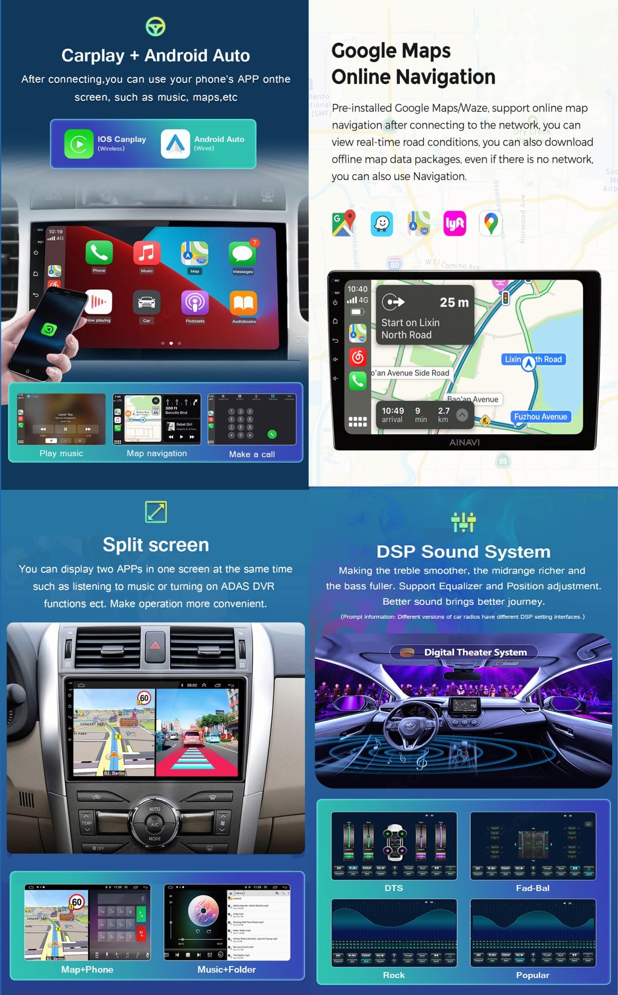 10 Pouces Double Din Android 15 Autoradio Pour Jeep Grand Cherokee 2014