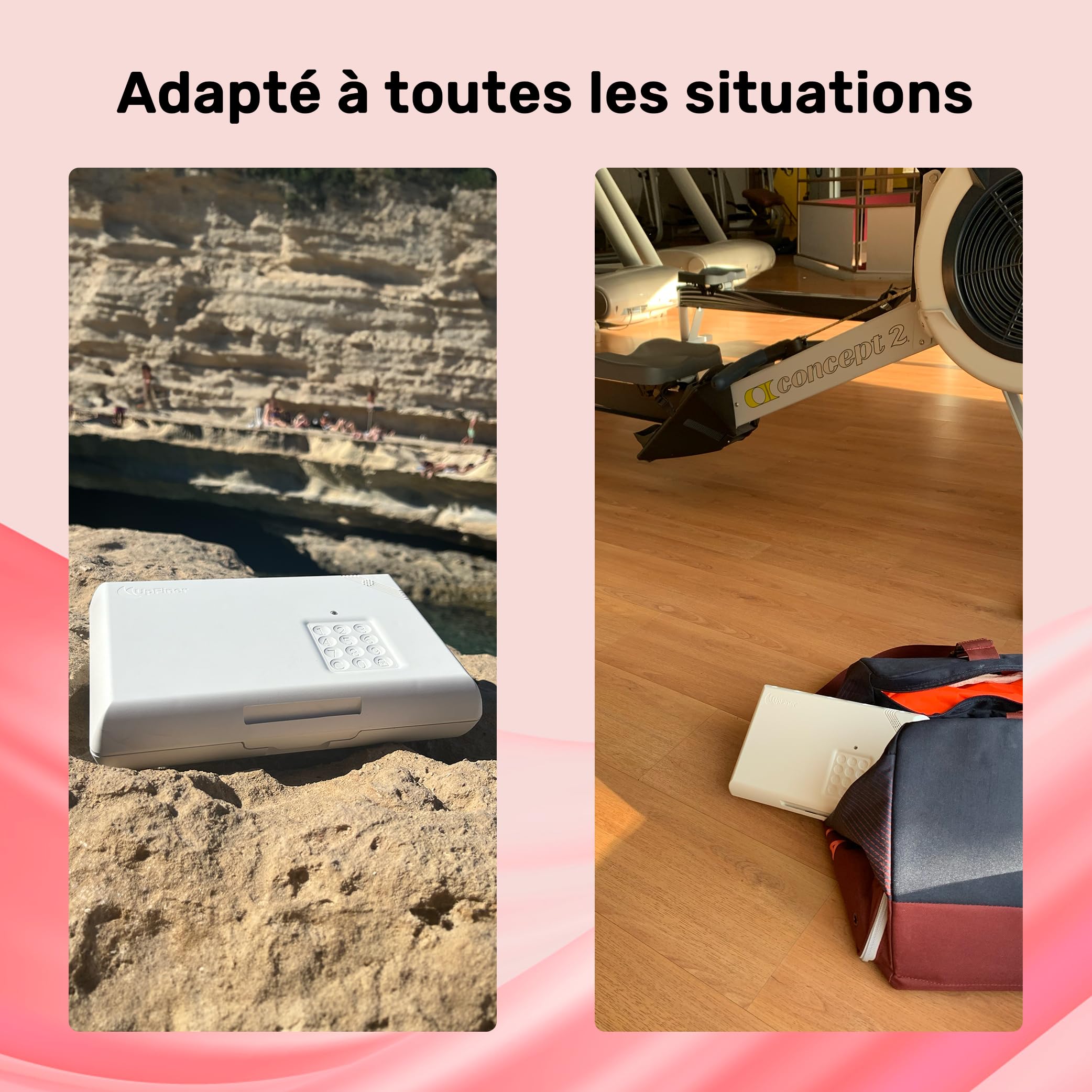 UpLock V1 : Mini coffre fort portable avec verrouillage interne et alarme, coffre nomade pour sécuriser vos objets en voyage : camping, hôtel, au bureau, à la maison, coworking etc…