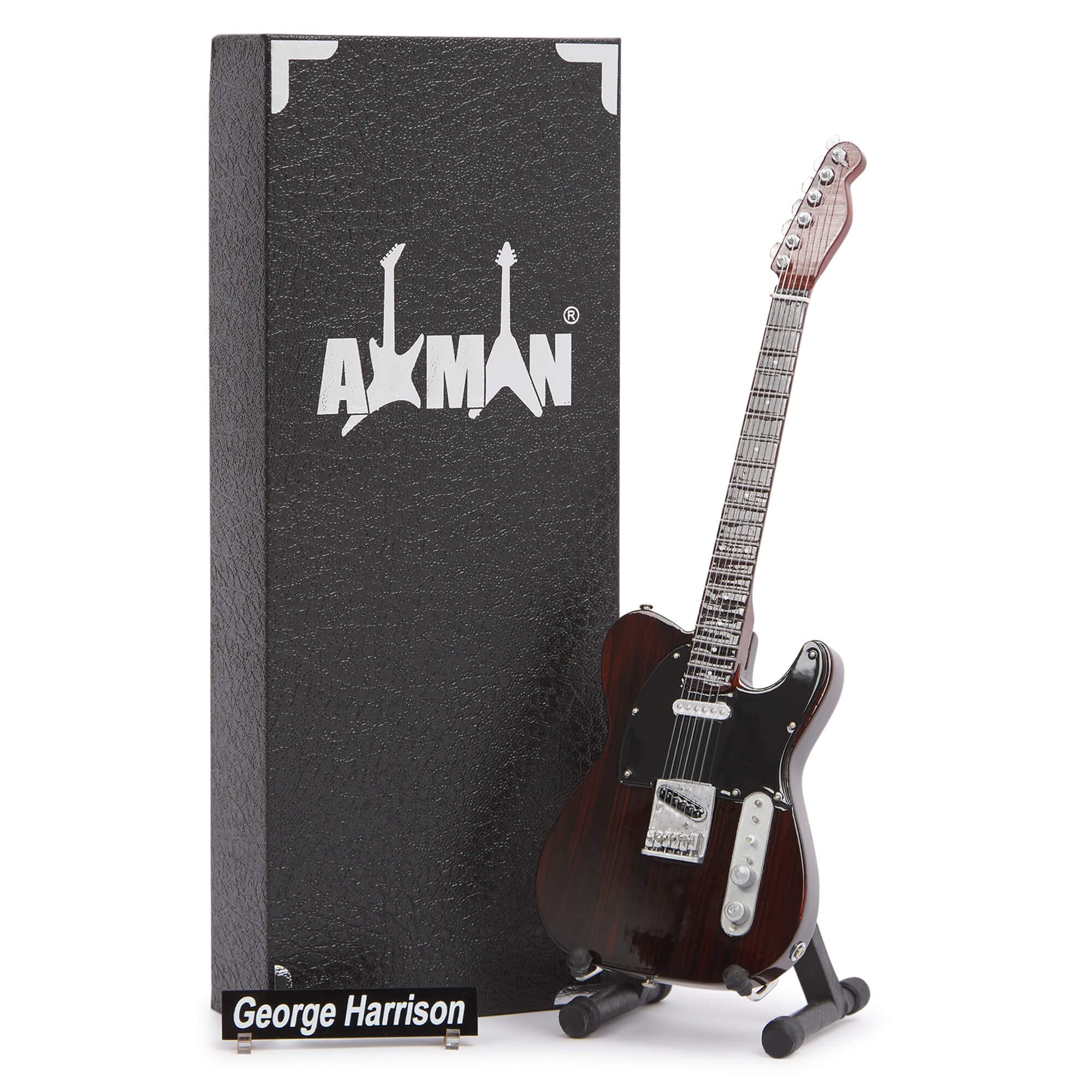 Axman Lemmy – Réplique De Guitare Miniature 1/4 – 25 Cm – Bois/Métal/Plastique – Support Et Boîte Présentation – Hommage Musique