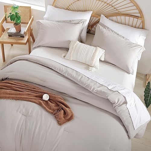 Miniatura 10 de weigelia Juego de edredón de 7 piezas, tamaño matrimonial, color terracota en una bolsa, suave y ligero para todas las estaciones, para mujeres y