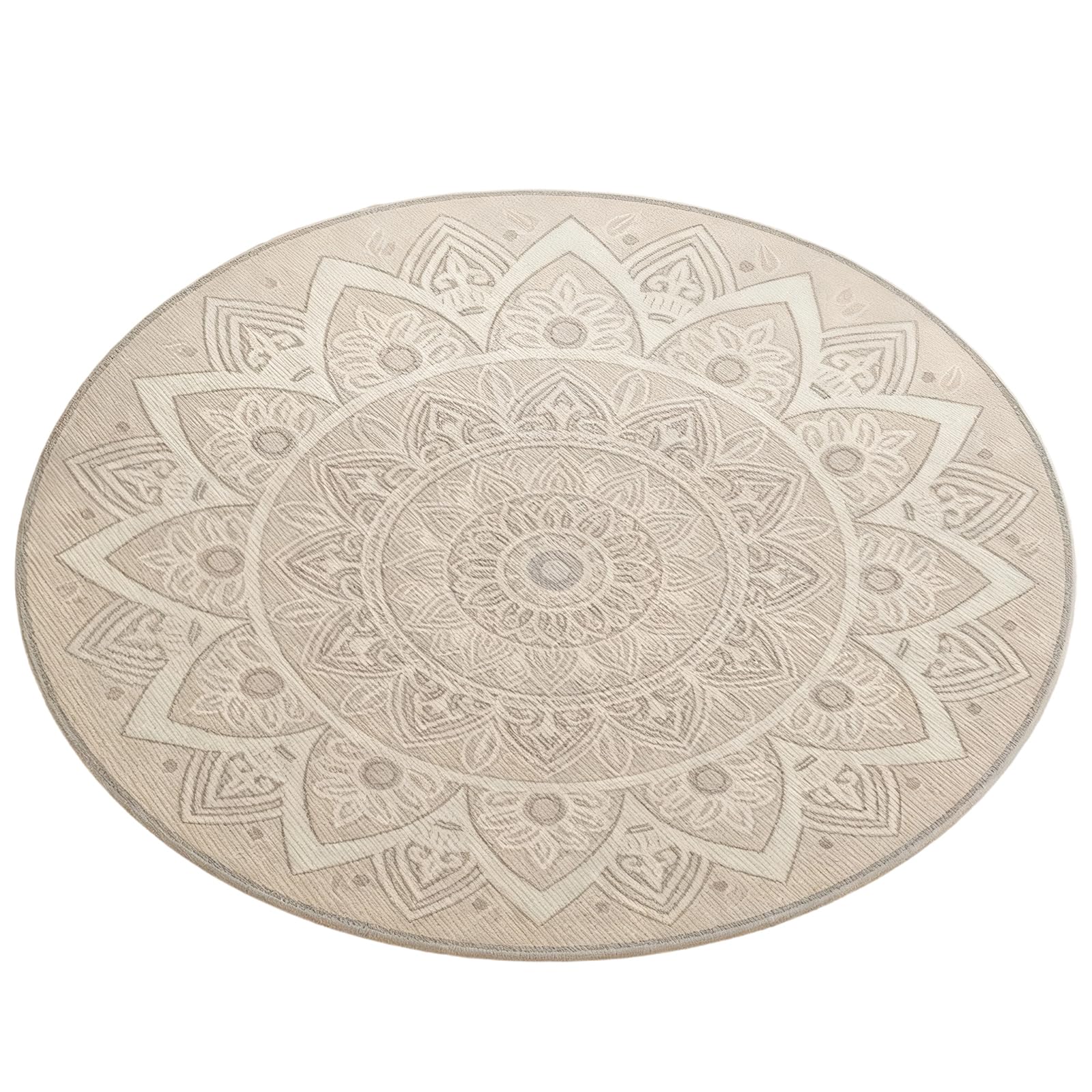 Tsophreniq Round Floor Mats with Thermals Insulation Sturdy Fabric Living Room Carpet Thickened Round Floor Mat Winter Non Slip Carpet Polyester Fiber Home Rug
