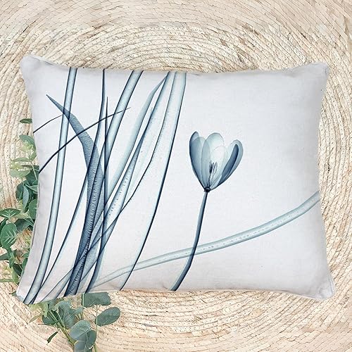 Funda de almohada minimalista moderna con textura con estampado floral creativo, funda de cojín cuadrada impresa digital para sofá de sala de estar