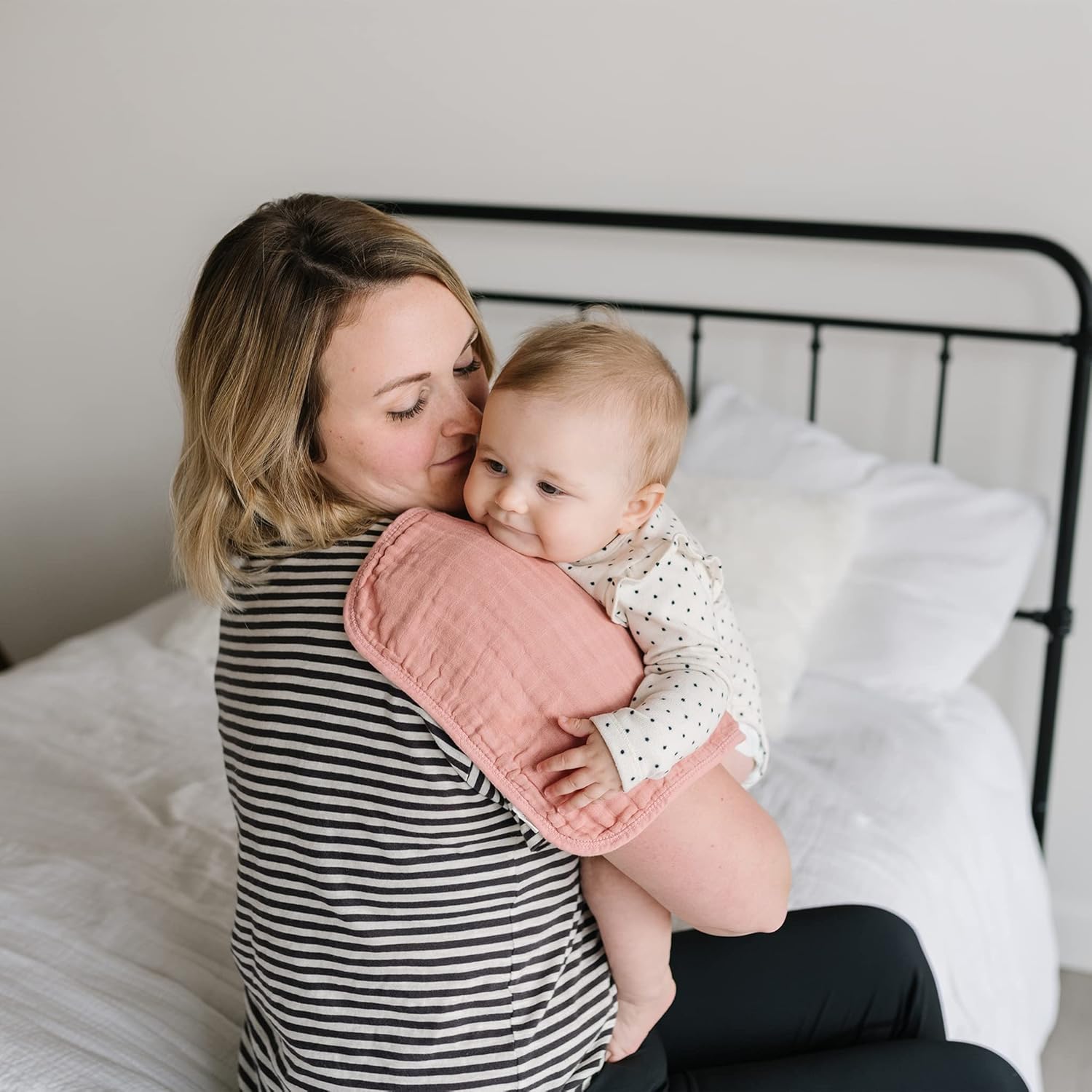 Natemia Bamboo Muslin Baby Washcloths | Large 12”x12” Size | Super Absorbent and Ultra Soft Bamboo Towel | 6-Layer Design | 5-Piece Gift Set : Baby