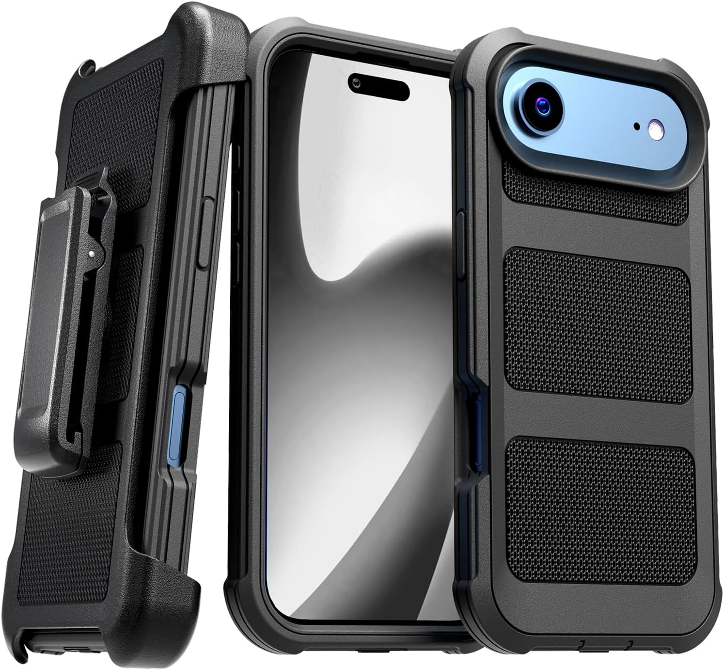 Designed for iPhone 17 Air Case with Belt Clip Holster, Kickstand Slim Cover Phone Case for iPhone 17 Air - Black