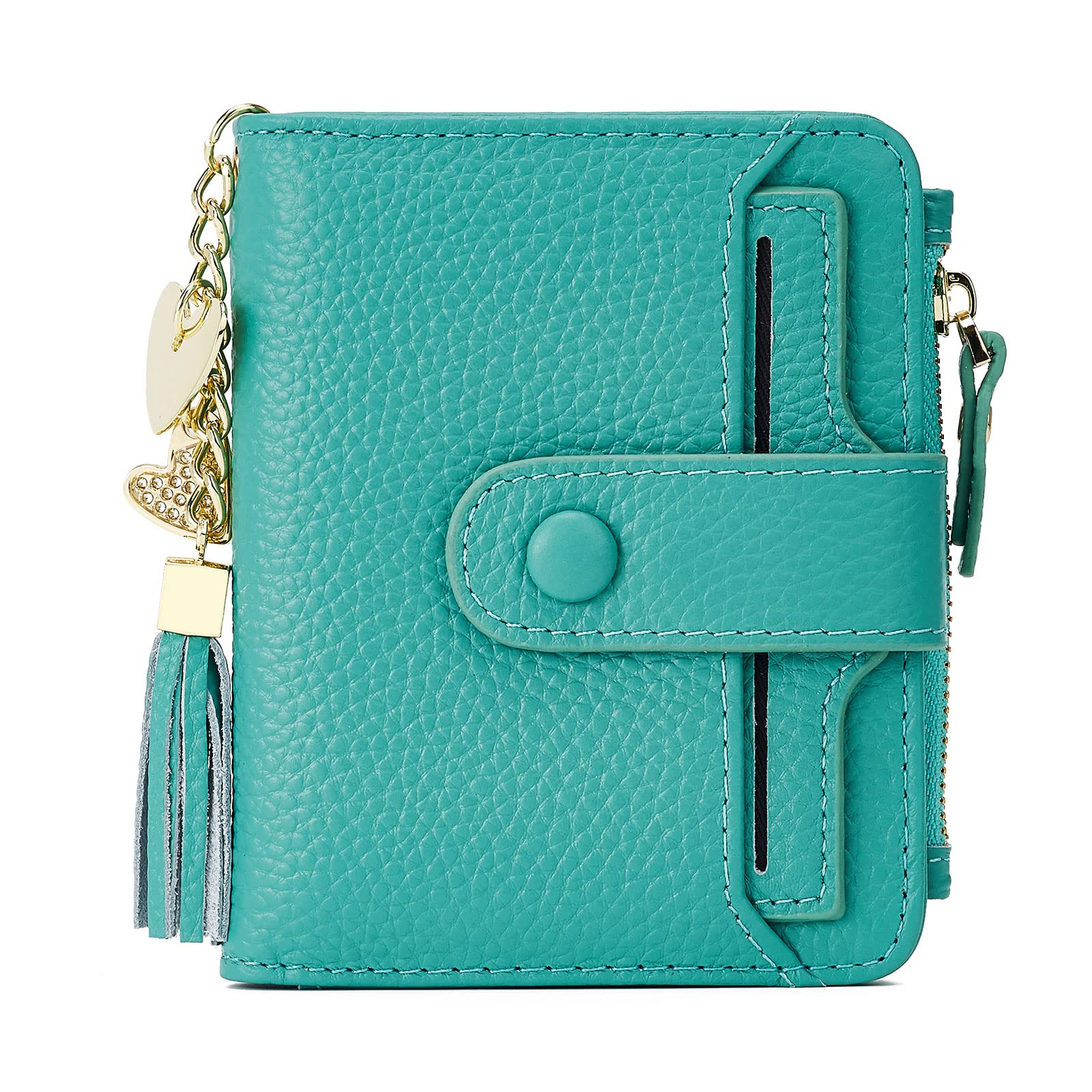 Women's RFID Mini Soft Leather Bifold Wallet With ID Window Card Sleeve Coin Purse