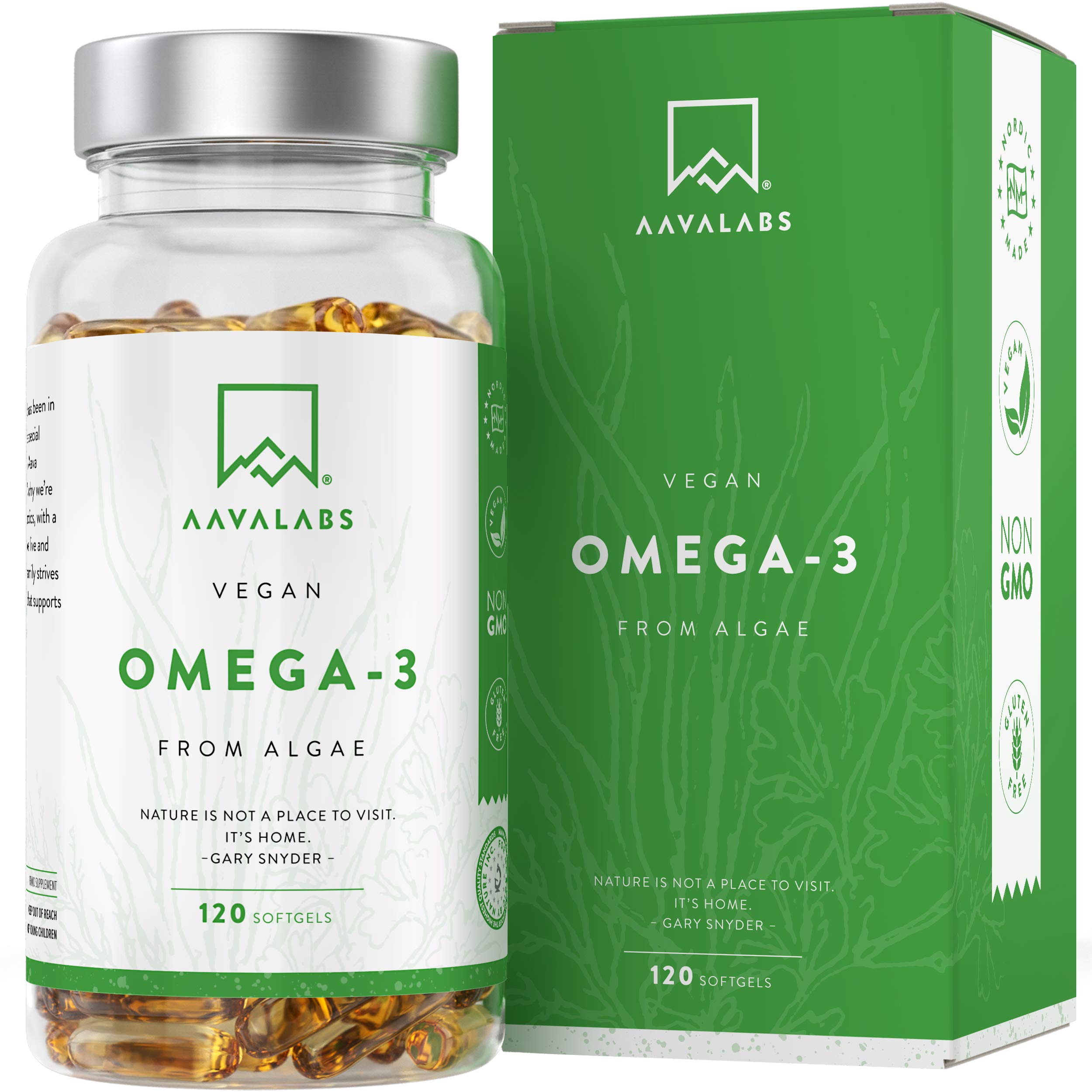 Premium Vegan Omega 3 High Strength [ 1100 mg ] 600 mg DHA and 300 mg EPA per Daily dose of 4