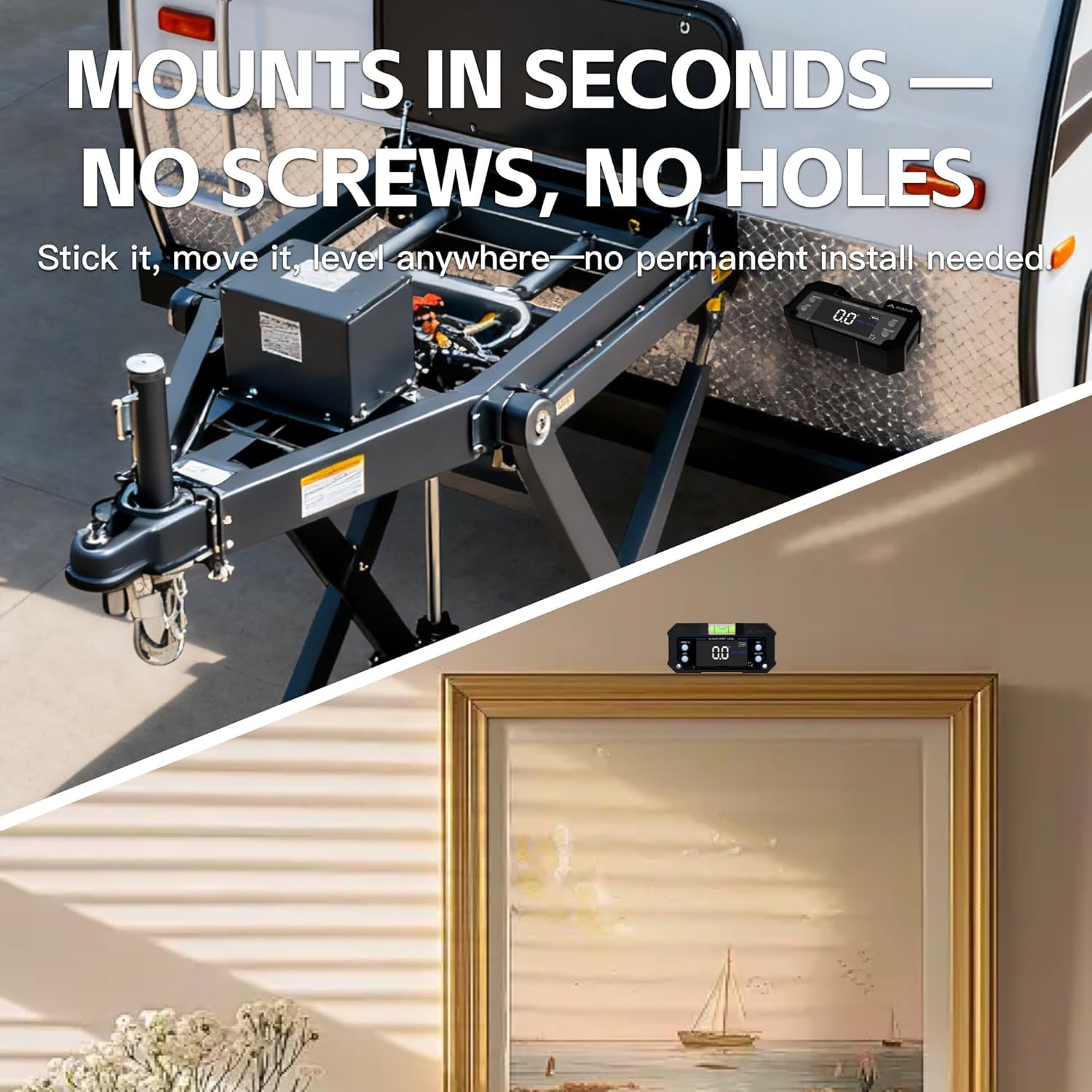 RV Leveling System, Bluetooth Wireless Camper Leveler with User-Friendly App, Real-Time RV Leveling & Trailer Leveling System, Travel Trailer Level, RV Auto Leveling System