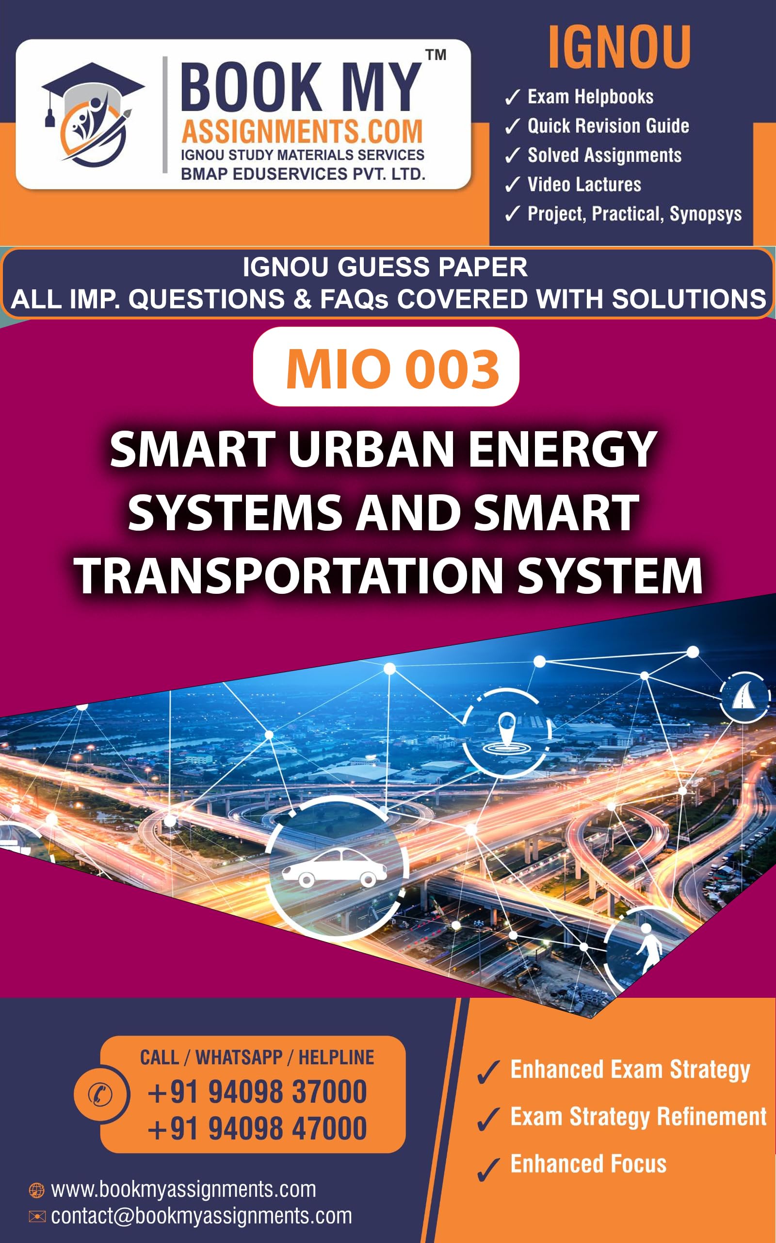 IGNOU MIO-003 Smart Urban Energy Systems and Smart Transportation System Exam Preparation Book For IGNOU Student Lates Edition (GUESS PAPER)