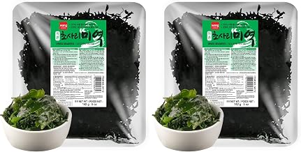 Wang Premium Baby Miyeok Seaweed - Dried Slices from Wando Island, Korea - Rich in Calcium & Nutrients - Perfect for Authentic Korean Miyeok Guk (Seaweed Soup) - 5 Ounce (Pack of 2)
