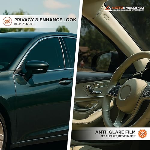 Miniatura 7 de DIY-MotoShield Pro Premium Tinte de carbono (5% VLT) Rollo de 24 pulgadas x 10 pies  Película profesional para ventana de automóvil, reduce el calor