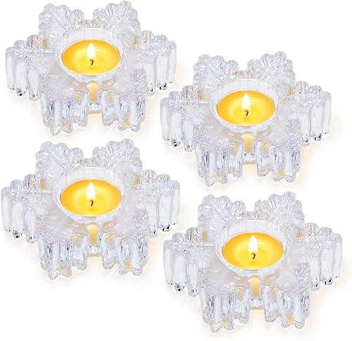 Juego de 4 portavelas votivas de cristal transparente para decoración de mesa, centro de mesa de boda, suministros de fiesta de Navidad