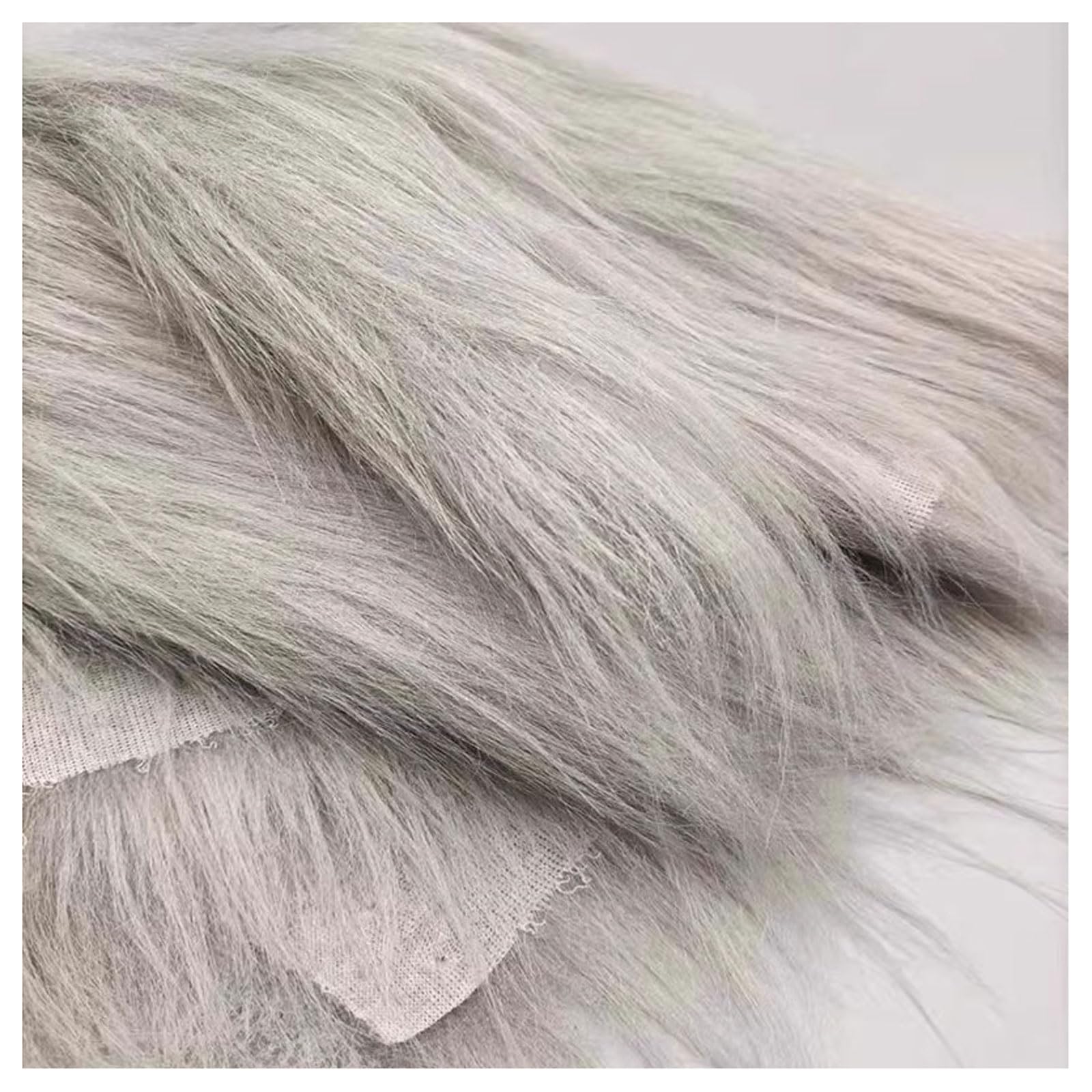 Shaggy Faux Fur Fabric 68 Colors Soft Plush12cm Long Pile Fake Fur Materials Craft Fabric, for Christmas Ornaments, Fursuit, Cosplay, Costume, Gnome Beards, Craft Supply, 50x180cm (Color : Grey 1) — image 1