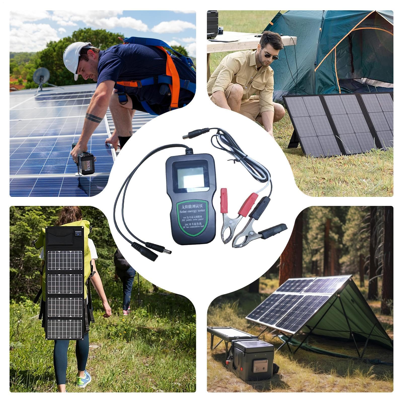 Nóż solarny – precyzyjne pomiary do ogrodu | cyfrowy panel słoneczny 200 W, precyzyjny pomiar na podwórku, przemyśle, motoryzacji, na zewnątrz, w rolnictwie, 15 x 8 x 3,5 cm