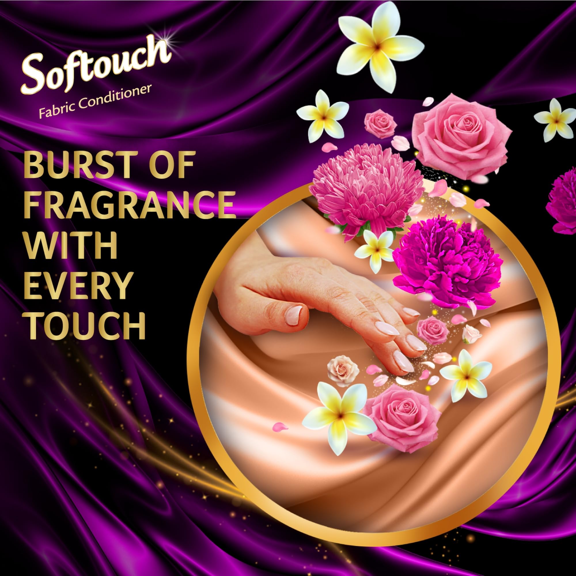 Softouch 2X Royal Perfume 800+200ml Fabric Conditioner with Bergamot, Grapefruit & Jasmine| After Wash Liquid Fabric Softener with & Long-Lasting Fragrance| Suitable for All Clothes 3