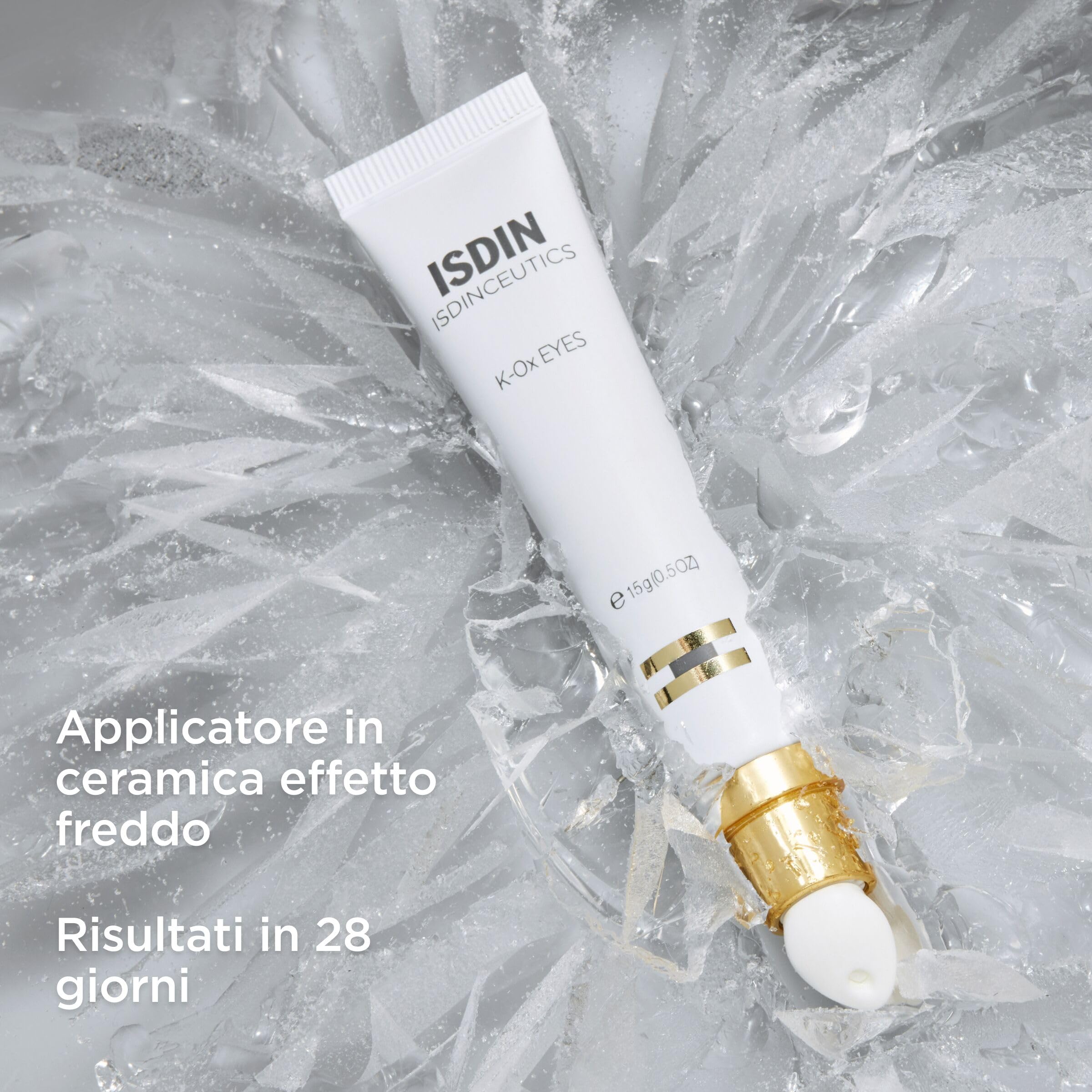 ISDIN Isdinceutics K-Ox Eyes (15 ml) | Crema Contorno Occhi | Elimina Borse e Occhiaie | Applicatore in Ceramica Effetto Freddo