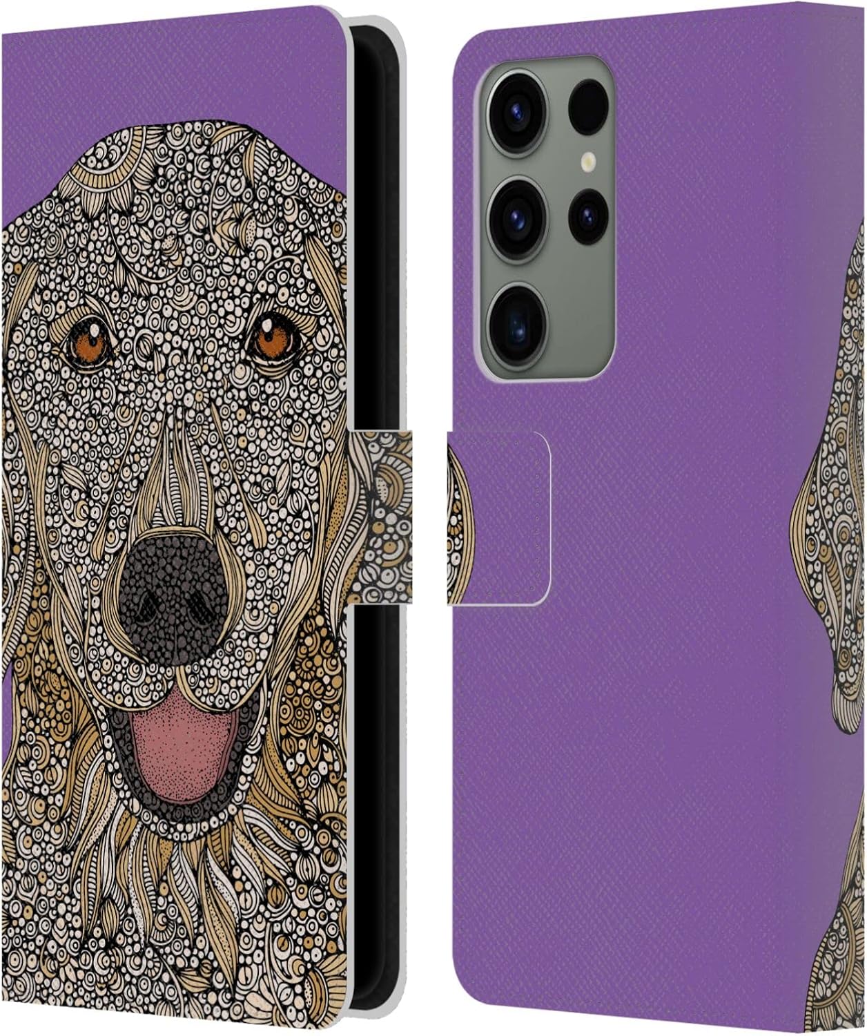 Head Case Designs Officially Licensed Valentina Beagle Dogs Leather Wallet Case Compatible with Samsung Galaxy S23 Ultra 5G