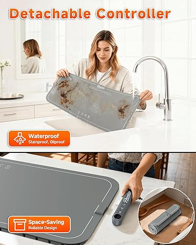 Miniatura 6 de Tapete de calentamiento para alimentos, extra grande XXL de 36 x 16 pulgadas, calentador de alimentos para bufé, tapete de calentamiento de