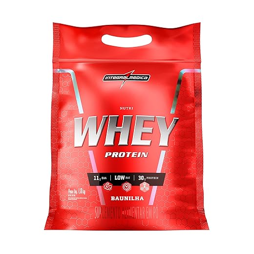 Integralmédica - Nutri Whey Protein Baunilha - Suplemento Alimentar Hipercalórico, Ganho Muscular e Recuperação Pós-Treino - Fonte de Proteínas e Carboidratos - Pouch 1,8kg - Super Mass Gainer