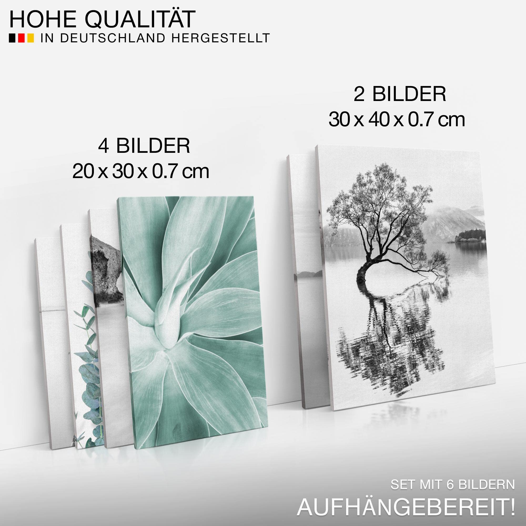 Novart Wandbilder Set Asien Zen See - KEIN EXTRA RAHMEN BENÖTIGT - Modern Deko - Wohnzimmer Schlafzimmer N004463a