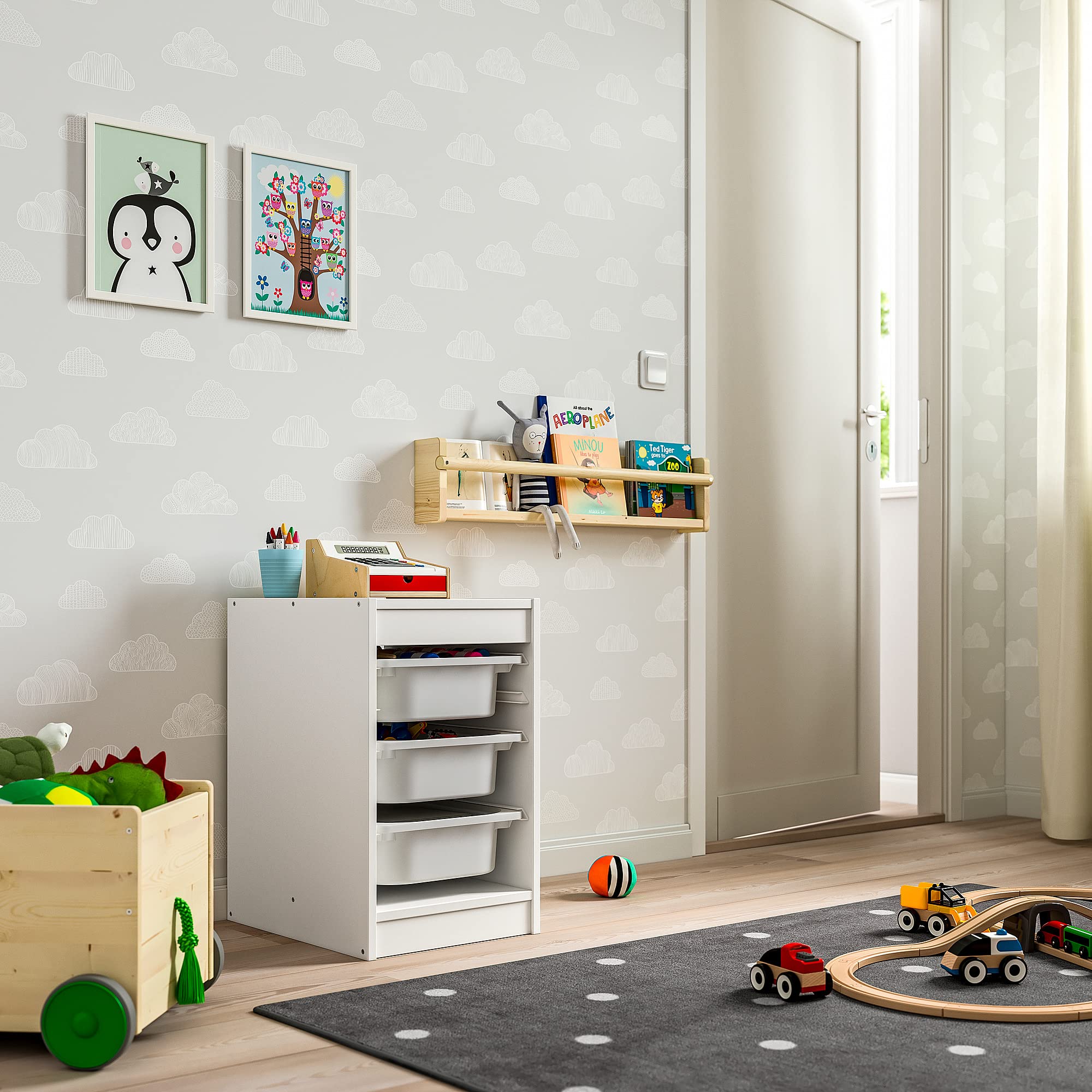 IKEA Trofast Combinaison de rangement avec boîtes, 34 x 44 x 56 cm, blanc/blanc
