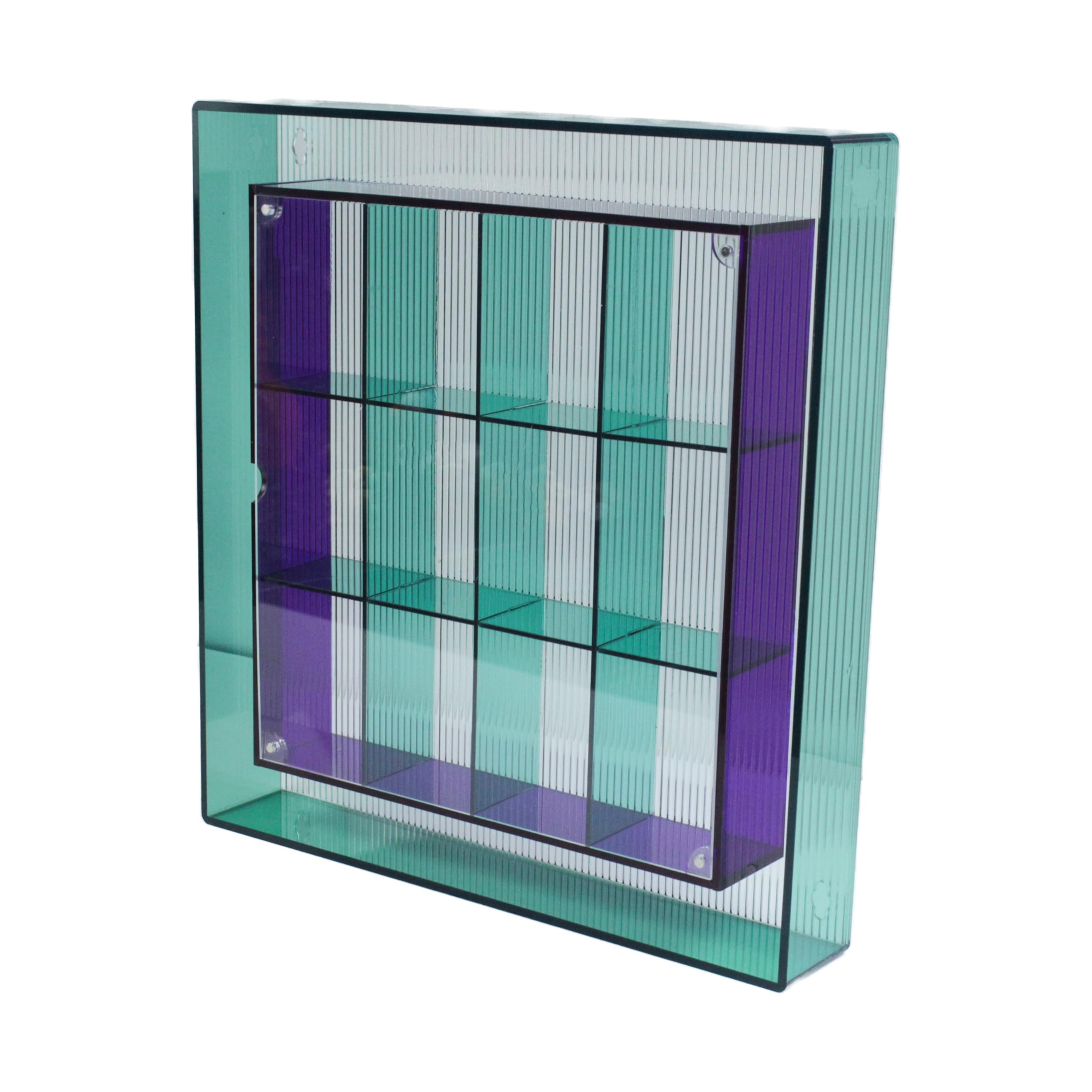 Acrylic Display Case, Showcase Display Box for Collectibles and Toys, with Dustproof & Seamless Design, Magnetic Door, Storage for Mini Funko Pop Figures and Stone Rocks, Colorful