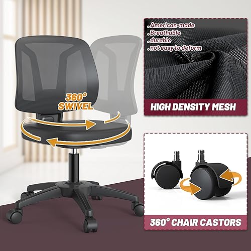Miniatura 5 de Moderno escritorio ergonómico ajustable para oficina, silla de trabajo para computadora en casa, con ruedas giratorias y soporte lumbar para sala de