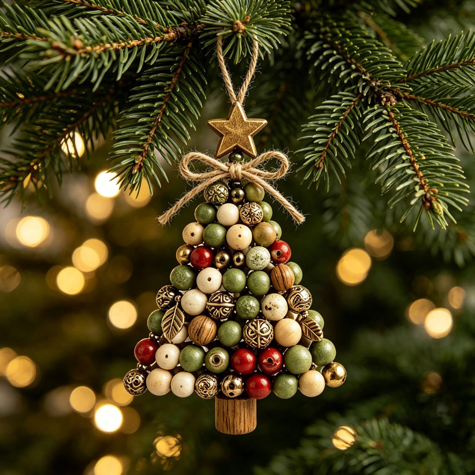 DIY Christmas Tree Beaded Ornament Kit, 3D Crystal Bead Craft Set (# D)