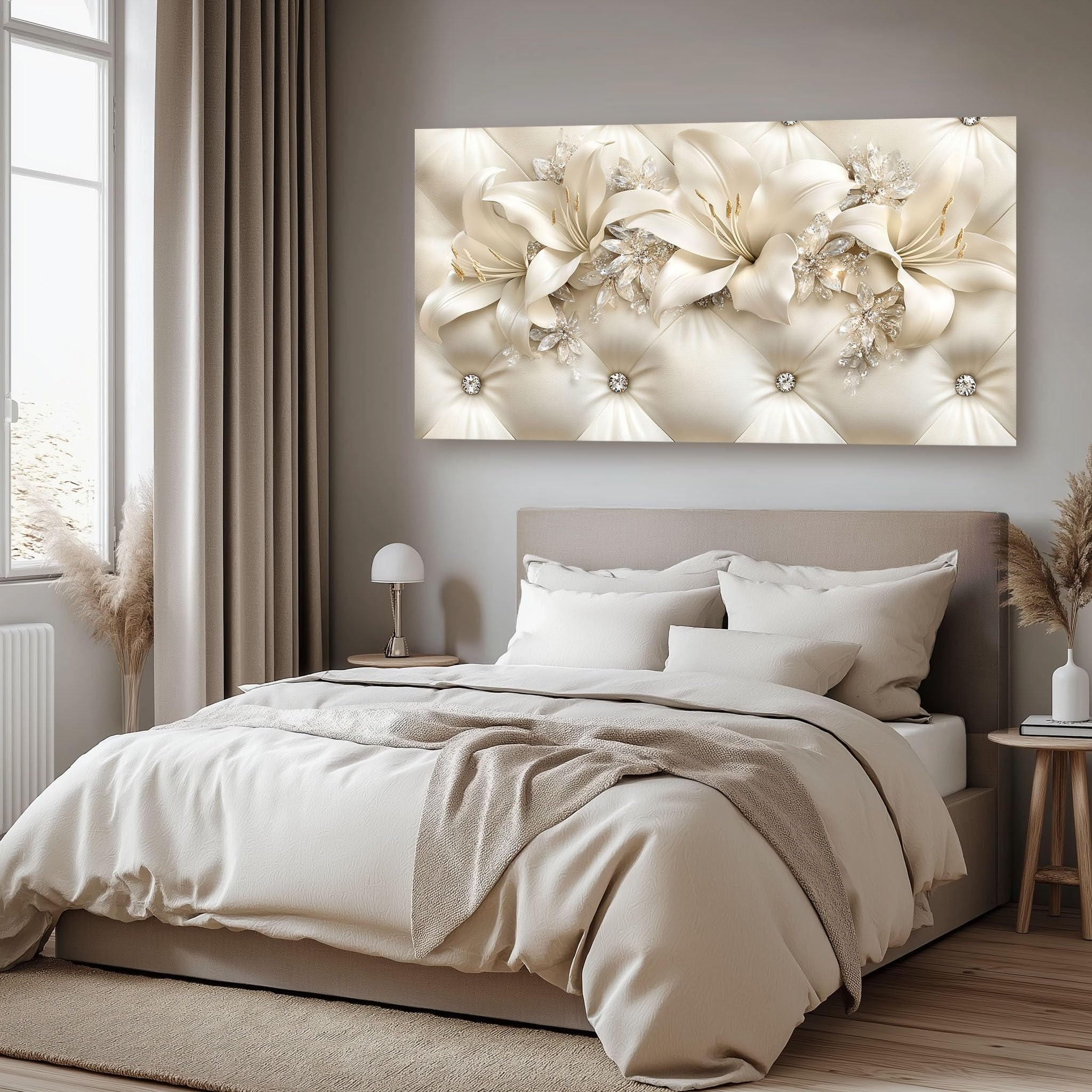 SKOEUI Quadro su Tela Fiore 3D 1 Pezzo Quadro Moderno 80x160 Senza Cornice