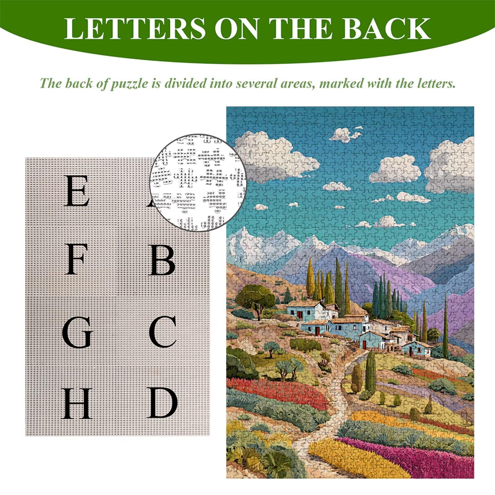 Puzzle 1200 Piezas Adultos Paisaje & Montaña, Rompecabezas con Letras Traseras y Póster, Pasatiempo Antiestrés, Decoración de Pared, Regalo Decorar Mujer Hombre 75 x 50 cm (14 Años +) P3#763