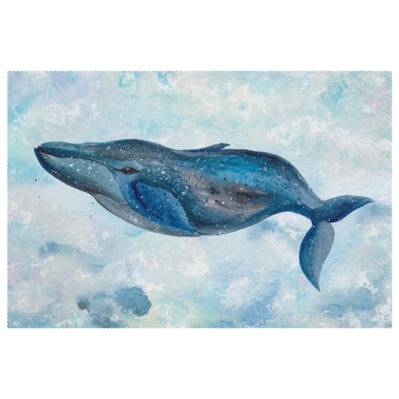 Set de table antibrûlure en Oxford lavable pour protéger la table avec style motif baleine bleue